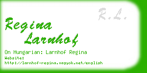 regina larnhof business card